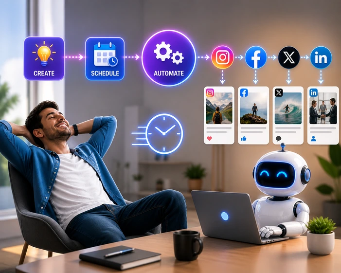 AI social media automation workflow